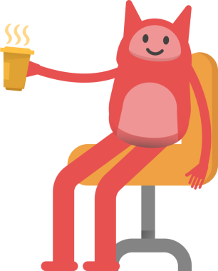 Sevimli Canavar Karakteri Kahve İçiyor