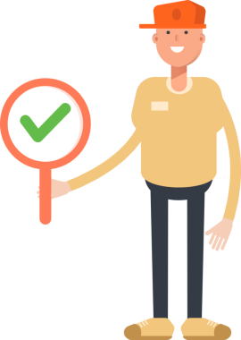 Cap Karakteri Giyen Adam Deneme İşareti Gösteriyor