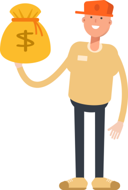 Cap Karakteri Giyen Adam Clipart