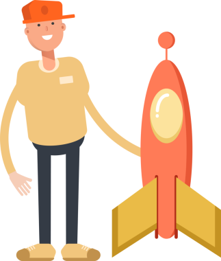 Cap Karakteri Giyen Adam Clipart