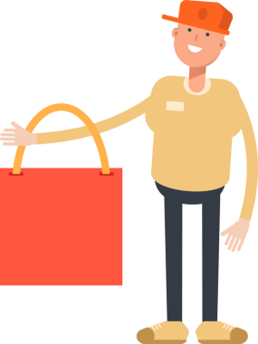 Cap Karakteri Giyen Adam Clipart