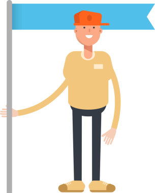 Cap Karakteri Giyen Adam Clipart