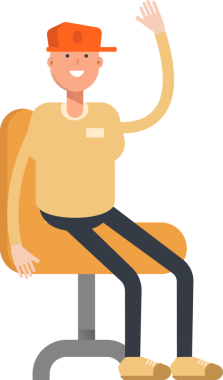 Cap Karakteri Giyen Adam Clipart