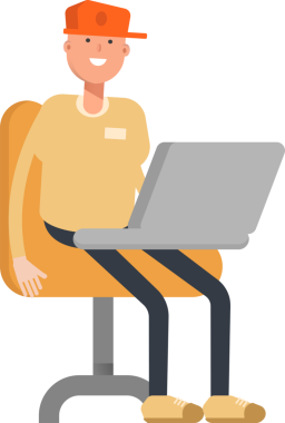 Cap Karakteri Giyen Adam Clipart