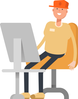 Cap Karakteri Giyen Adam Clipart