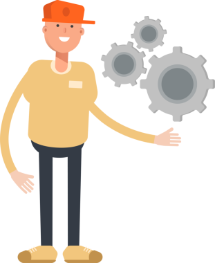 Cap Karakteri Giyen Adam Clipart