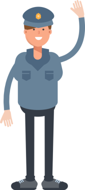 Polis Karakteri El İllüstrasyonunu Kaldırıyor