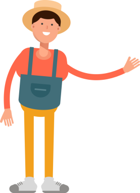 Çiftçi Karakteri Elektrik Eklentisi Tutuyor