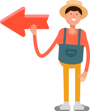 Çiftçi Karakteri ve Ok İşareti