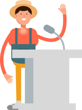 Çiftçi Karakteri Kürsüde Konuşuyor