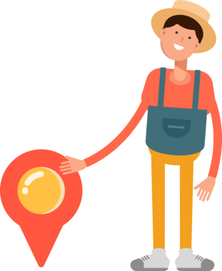 Çiftçi Karakteri ve Konum İğnesi