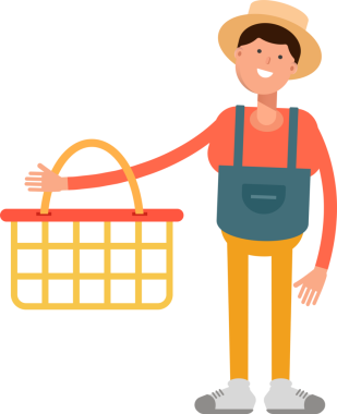 Çiftçi Karakteri Alışveriş Sepeti
