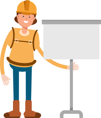 Kadın Dağcı Karakteri Sunar Whiteboard