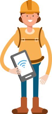 Kadın Dağcı Karakteri Akıllı Telefonu Tutuyor