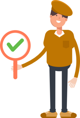 Cap Karakterli Çocuk Deneme İşareti Gösteriyor