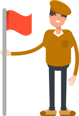 Kaptan Karakteri Tutan Bayraklı Çocuk