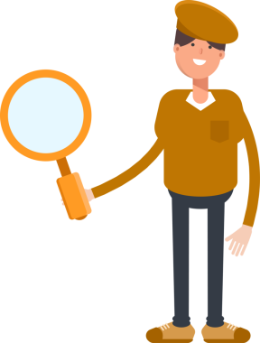 Cap Karakteri Tutan Çocuk Büyüteci