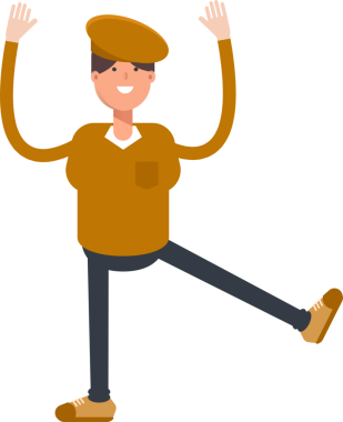 Cap Karakteri olan Çocuk Clipart