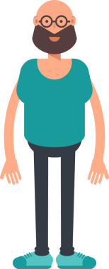 Kel Sakallı Adam Karakteri Clipart