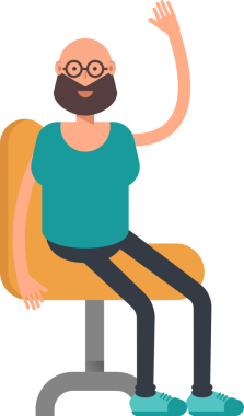 Kel Sakallı Adam Karakteri Clipart