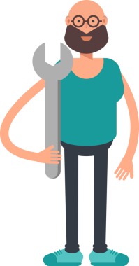 Kel Sakallı Adam Karakteri Clipart