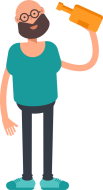 Kel Sakallı Adam Karakteri Clipart