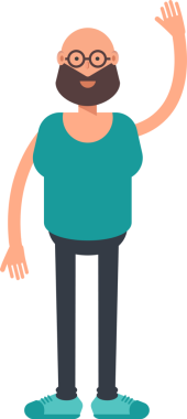 Kel Sakallı Adam Karakteri Clipart