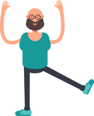 Kel Sakallı Adam Karakteri Clipart