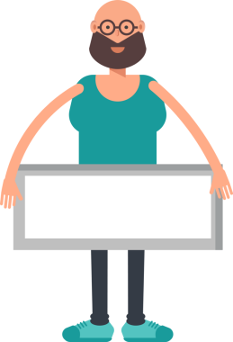 Kel Sakallı Adam Karakteri Clipart