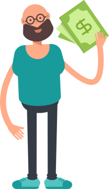 Kel Sakallı Adam Karakteri Clipart