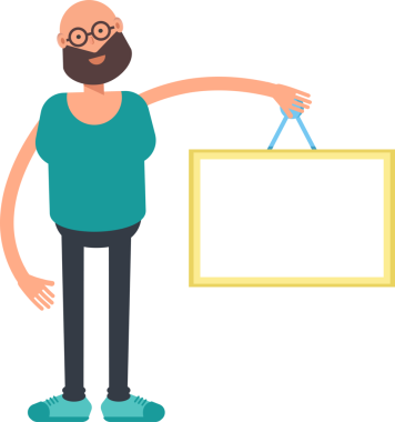 Kel Sakallı Adam Karakteri Clipart