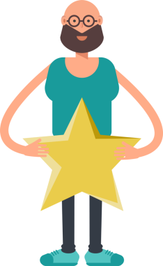 Kel Sakallı Adam Karakteri Clipart