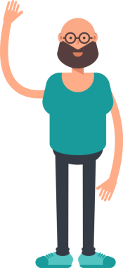 Kel Sakallı Adam Karakteri Clipart