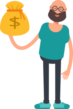 Kel Sakallı Adam Karakteri Clipart