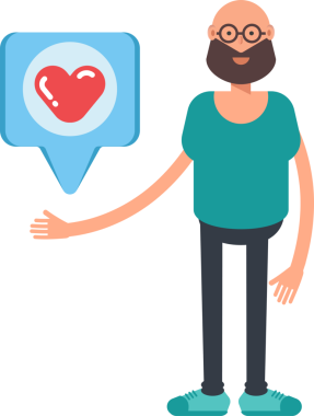 Kel Sakallı Adam Karakteri Clipart