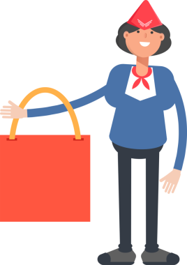 Hava Hostesi Karakteri Alışveriş Çantası