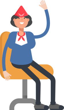 Hava Ev Sahibi Karakteri Sandalyede Oturuyor