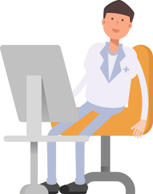 Masaüstünde Çalışan Hekim Karakteri