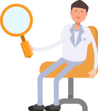 Hekim Karakteri Oturma ve Tutma Büyüteci