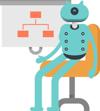 Robot Karakteri Organizasyon Çizelgesini Sunar