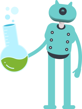 Robot Karakter Tutucu Laboratuar Şişesi