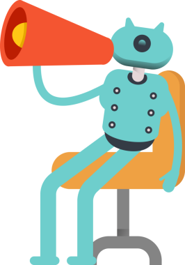 Robot Karakteri ve Megafonu