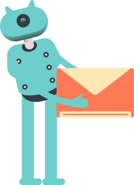 Robot Karakteri Posta Tutma