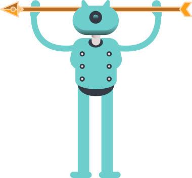 Robot Karakteri Oku Tutturma İllüstrasyonu