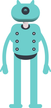 Robot Karakteri Ayakta Duran Clipart