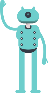 Robot Karakteri Selamlama Clipart