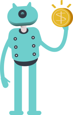 Robot Karakteri Doları Tutuyor