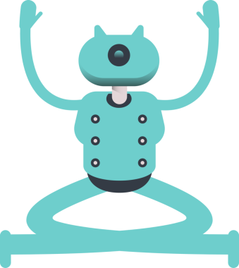 Robot Karakteri Oturan Çizim