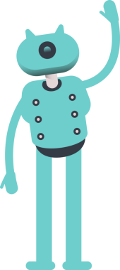 Robot Karakteri El İllüstrasyonu