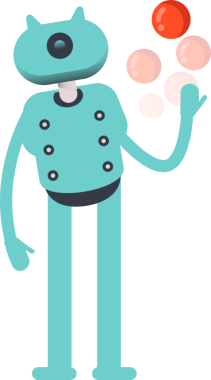 Robot Karakteri Top Oynuyor